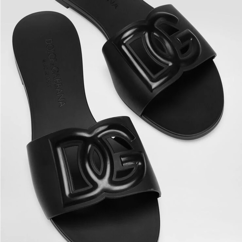 Dolce & Gabbana Black Logo Sandals